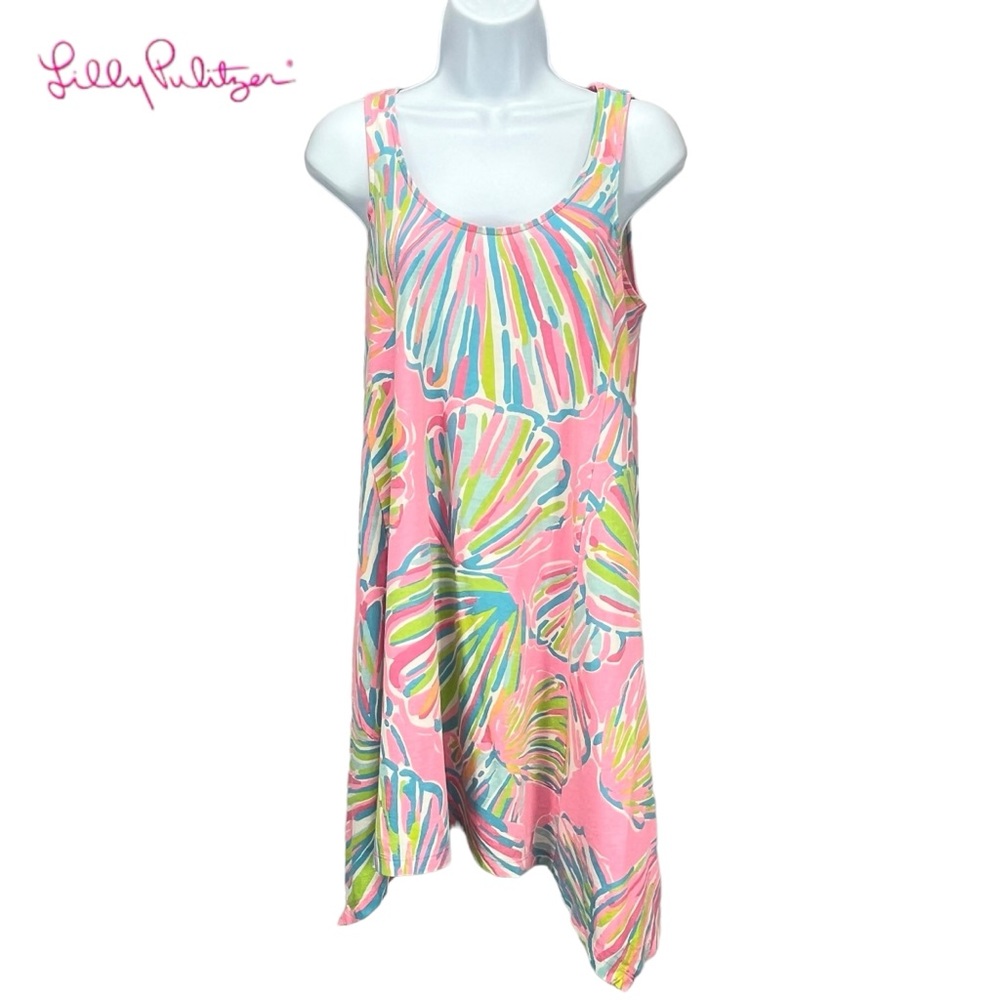 Lilly Pulitzer Women XS Multicolor Racer Back‎ Pima Cotton Casual Comfort Dress